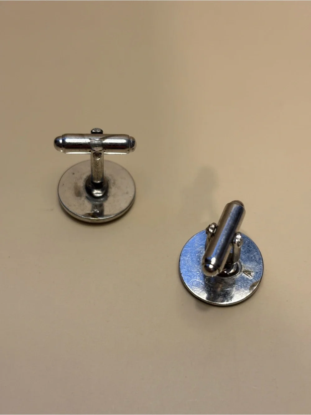 🌻Vintage Anson Silver-Tone Crystal Round Cufflinks and Tie Tack